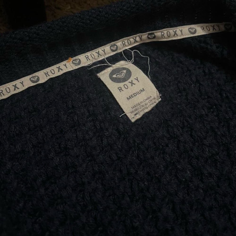 Roxy navy Waffle cardigan sweater